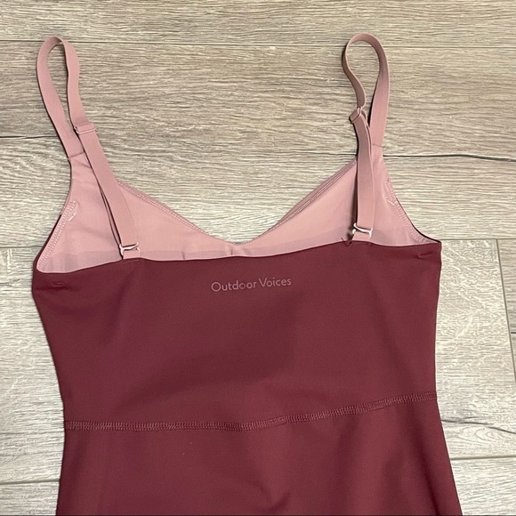 Outdoor Voices ZOOM FULL LENGTH BODYSUIT Jumpsuit DEEP TAUPE/SHIRAZ/MOCHA Sz XS - Picture 11 of 12